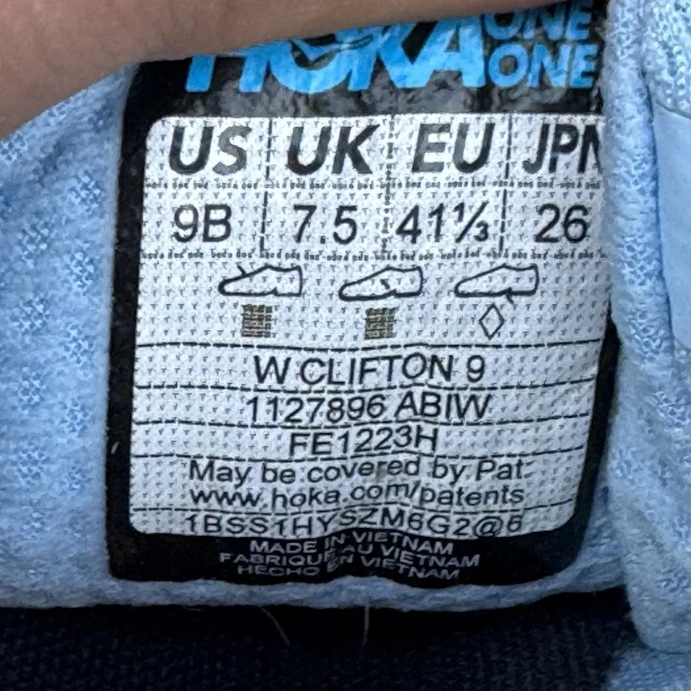 Size 9 - Hoka One One Clifton 9 Airy Blue‎ W - Picture 6 of 10